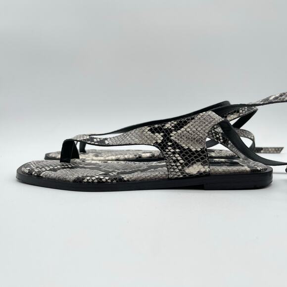 A.EMERY | Heidi Sandal in Eggshell Snake Print Ankle Wrap IT 38 / US 8 - Picture 9 of 12